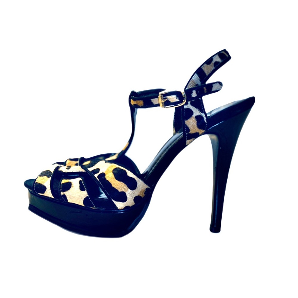 BCBG Leopard Print Platform Sandals